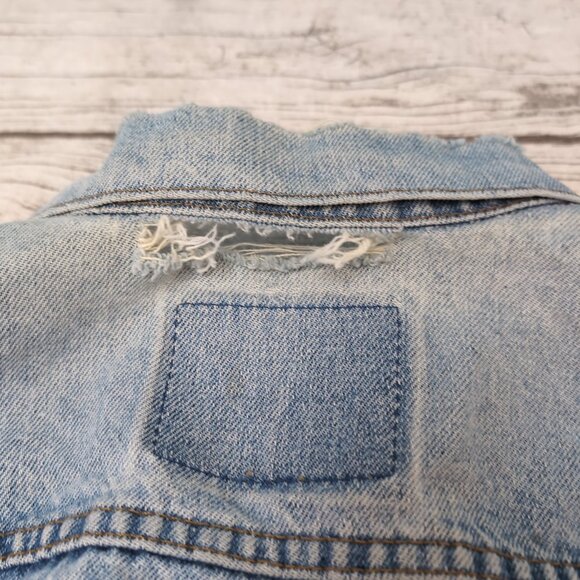 Levi’s 70505 Denim Trucker Jacket Light Wash Made in USA Orange Tab – Men’s 46 - Picture 14 of 14